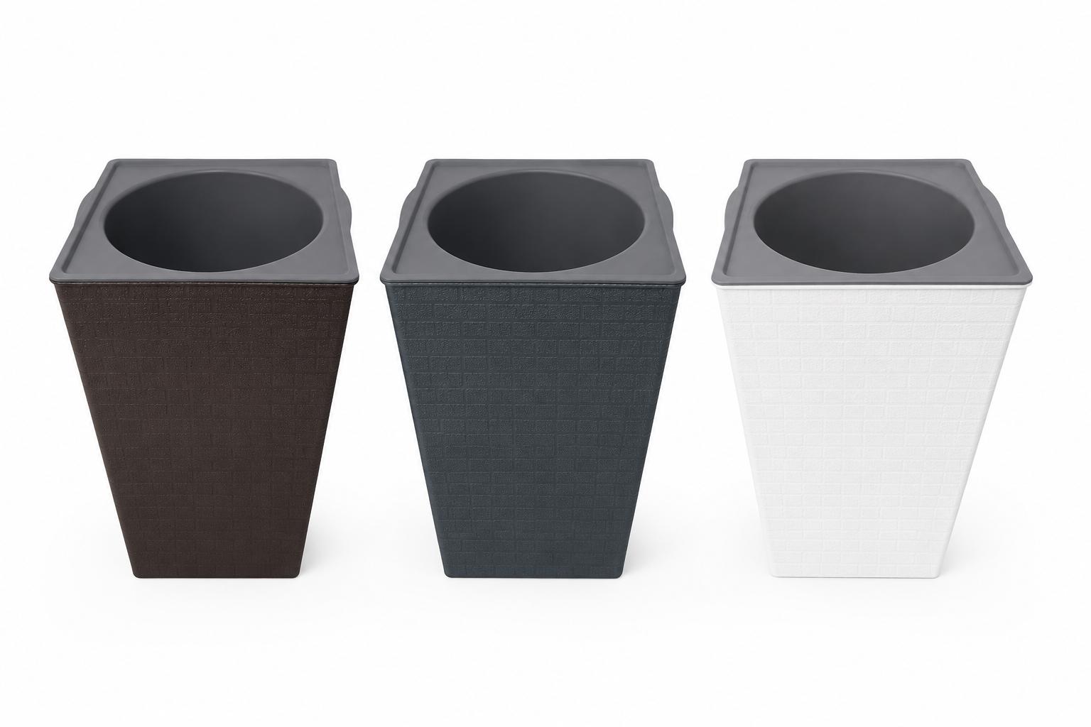 Textured Square Tapered Planter