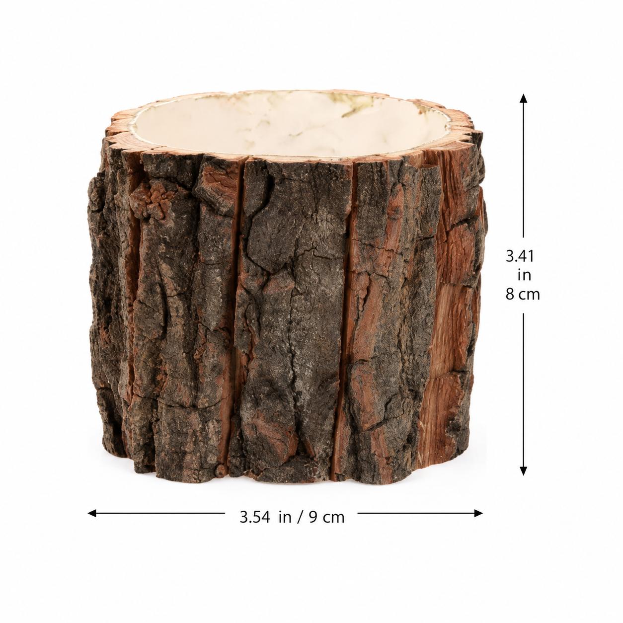 Rustic Wood Stump Planter