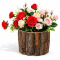 Rustic Wood Stump Planter