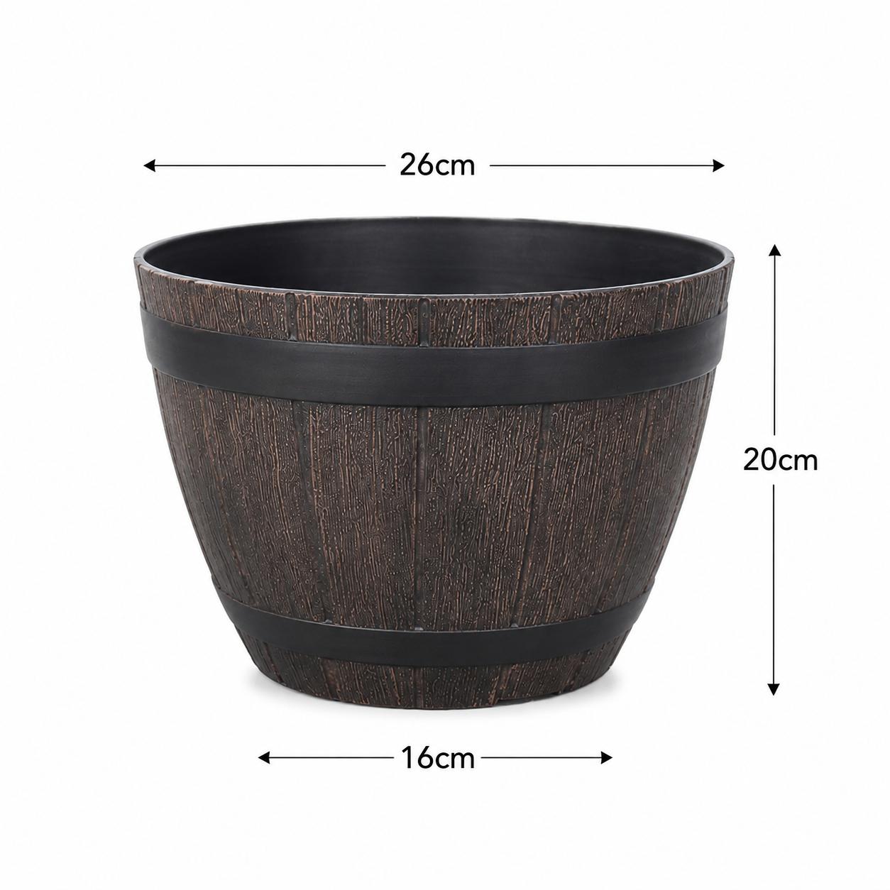 Set 2 Rustic Barrel Planter