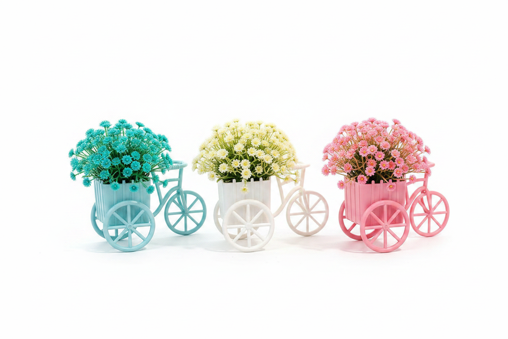 Bicycle planters with white background