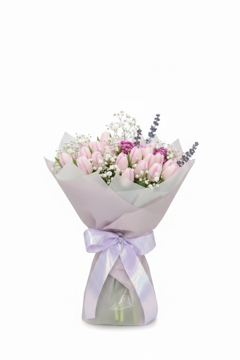 Bouquet tulipanes rosados