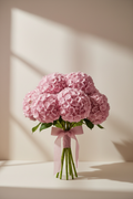 Hortensia rosa fondo blanco