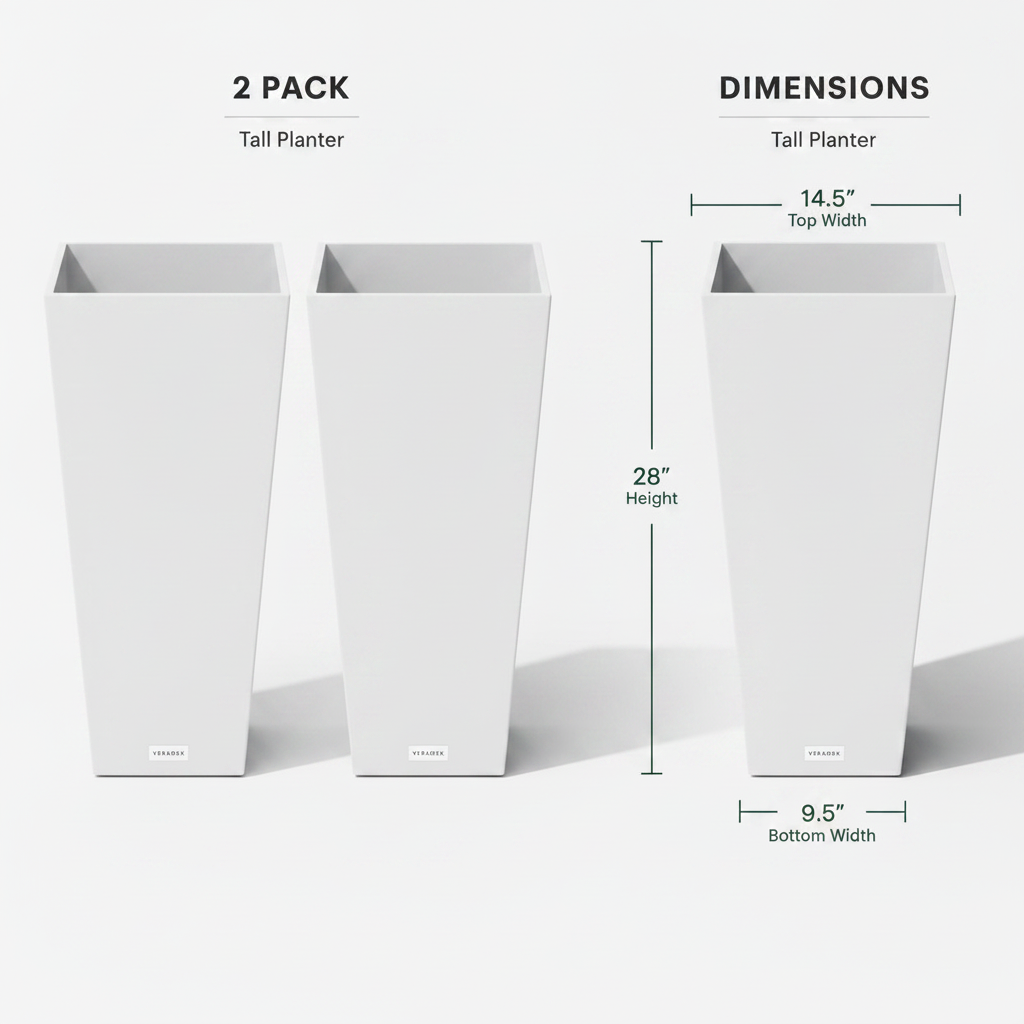 Tall Planter – Blanco
