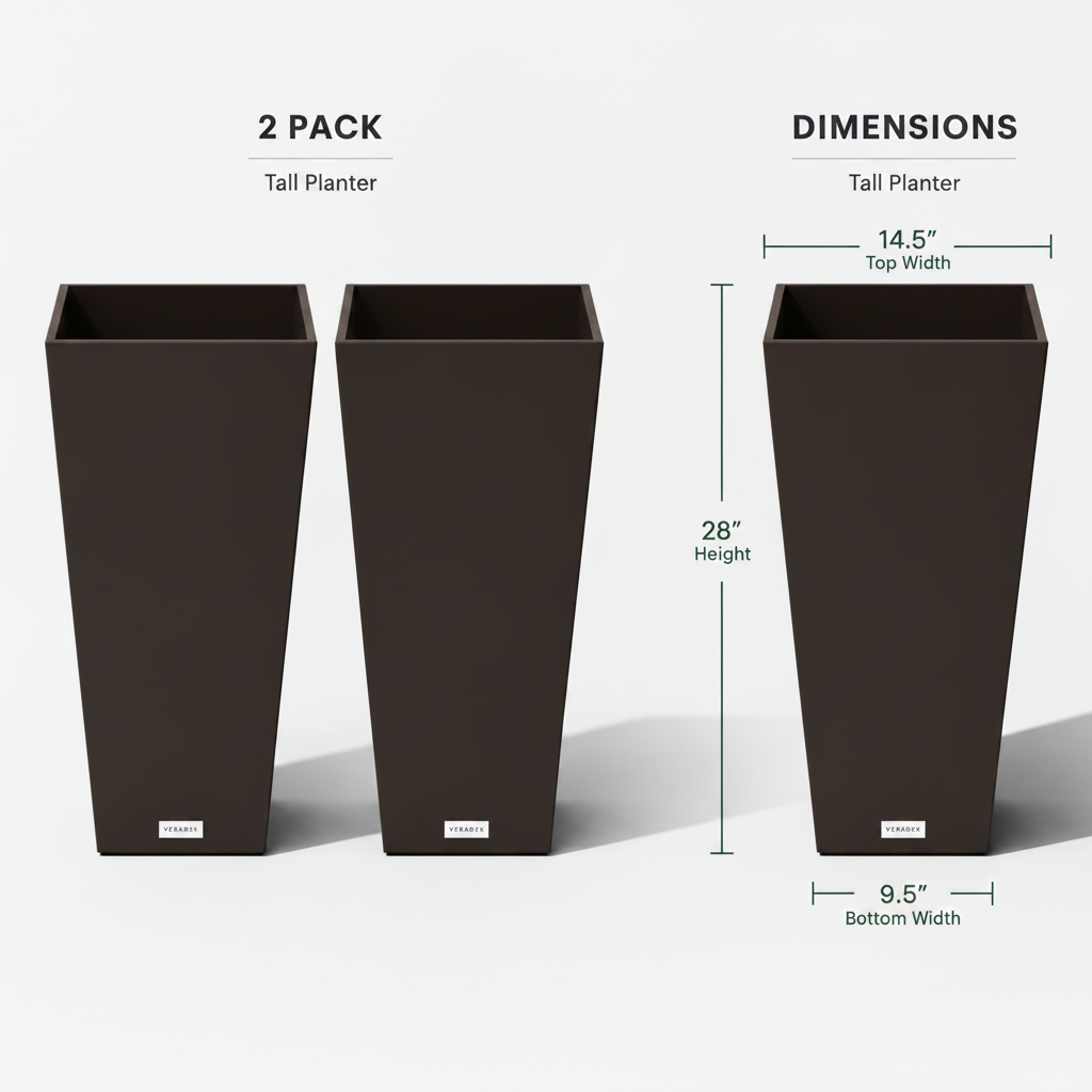 Tall Planter – Marrón