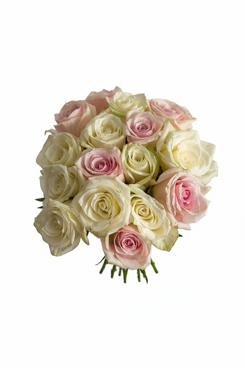 Ramo de rosas fondo blanco profesional